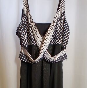 (#458) Black With White Poka Dot Sleeveless Camisole Size XXL